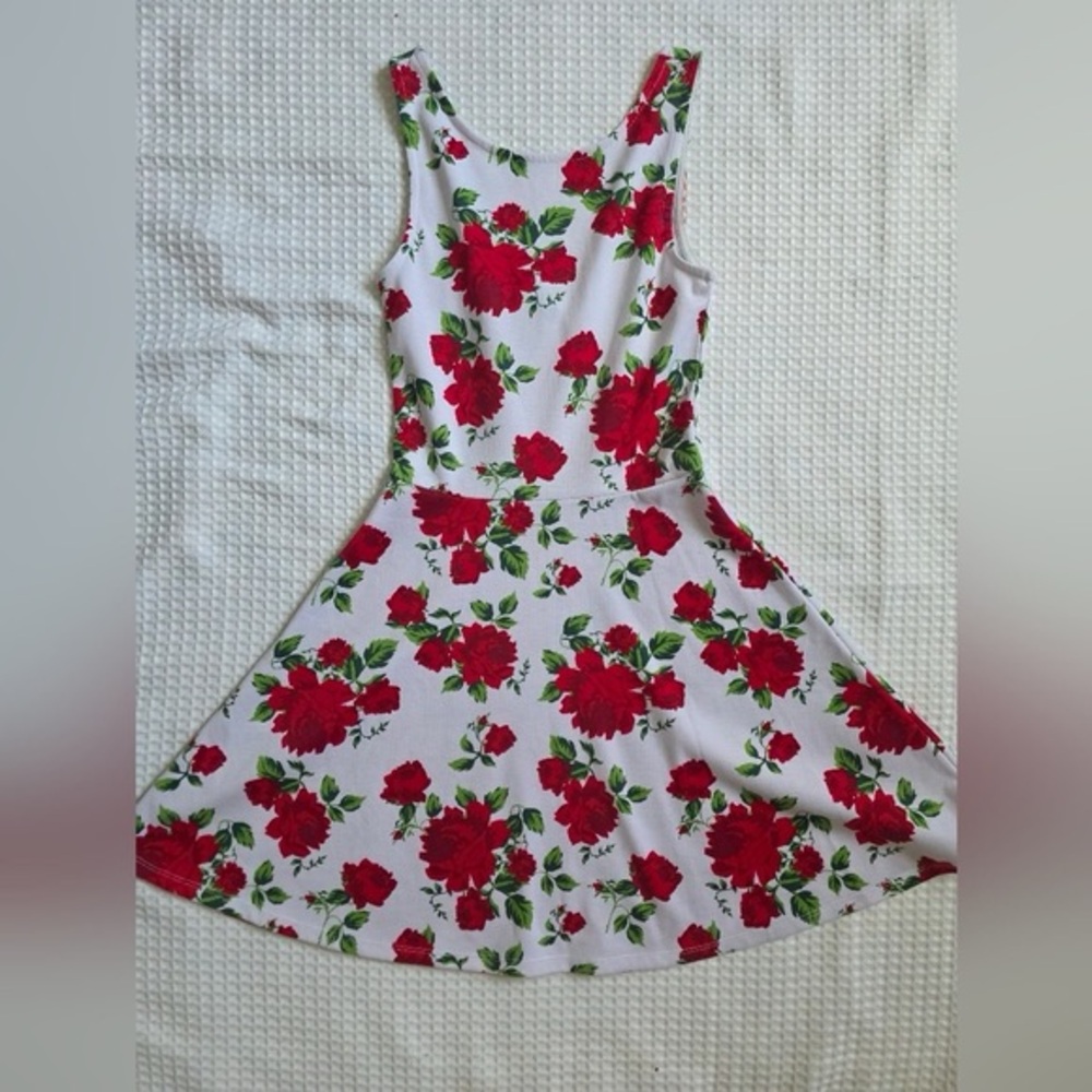 Divided Red&White Mini Summerdress Floral Delight